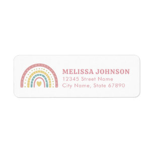 Rainbow Return Address Labels