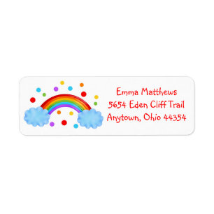 Rainbow Return Address Labels