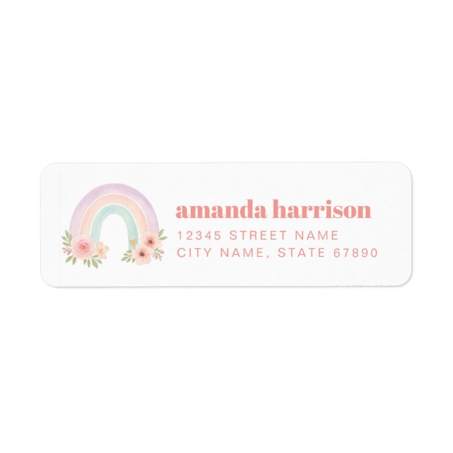 Rainbow Return Address Labels (Front)