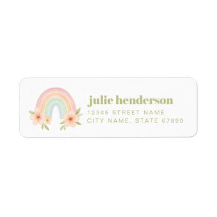 Rainbow Return Address Labels