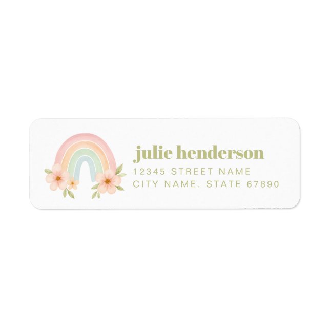 Rainbow Return Address Labels (Front)