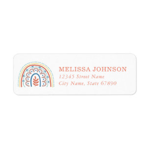 Rainbow Return Address Labels