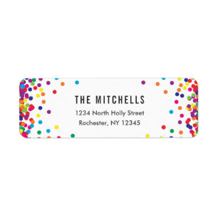 Rainbow Return Address Labels   Birthday Party