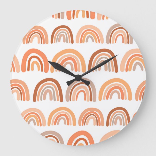 Rainbow Reverie: Vintage Vibrance Large Clock (Front)