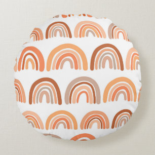 Rainbow Reverie: Vintage Vibrance Round Cushion
