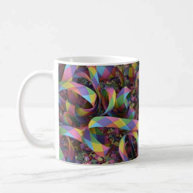 Rainbow ribbon abstract LGBT PRIDE  Coffee Mug (Left)