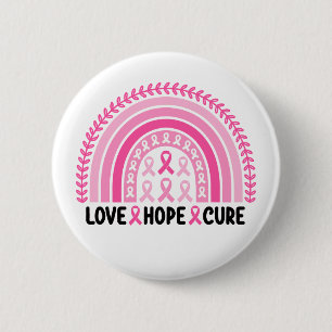 Rainbow Ribbon Breast Cancer Awareness 6 Cm Round Badge