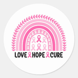 Rainbow Ribbon Breast Cancer Awareness Classic Round Sticker