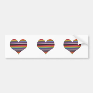Rainbow Ribbon Cable Heart Bumper Sticker