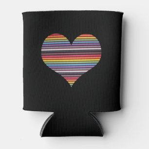 Rainbow Ribbon Cable Heart Can Drink Cooler