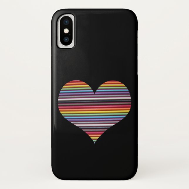 Rainbow Ribbon Cable Heart Case-Mate iPhone Case (Back)