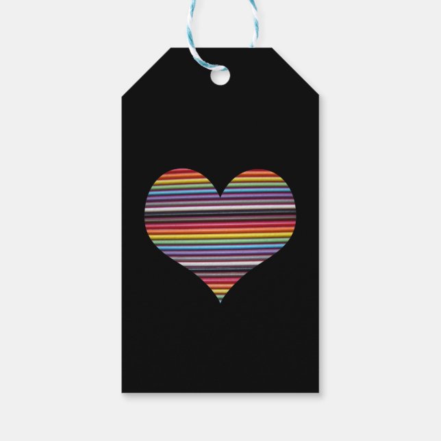 Rainbow Ribbon Cable Heart Gift Tag (Back)