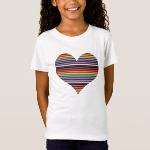 Rainbow Ribbon Cable Heart Girl’s T-Shirt
