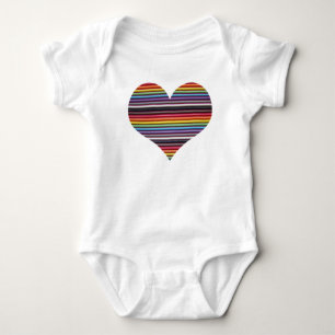 Rainbow Ribbon Cable Heart Infant Creeper