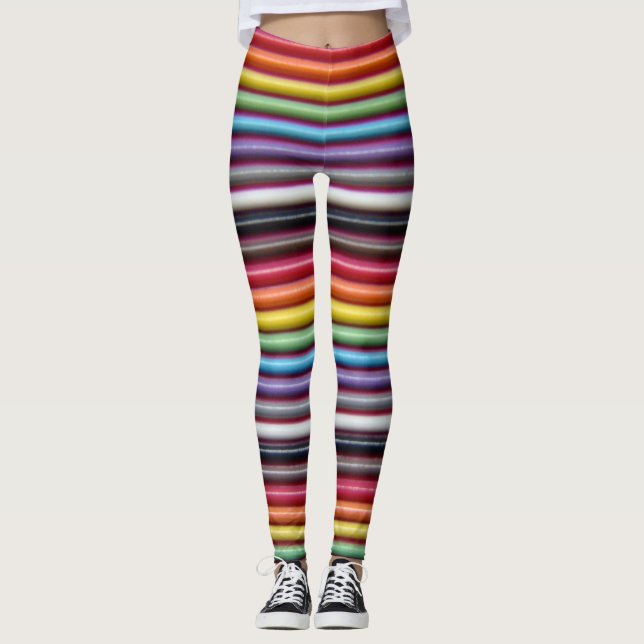 Rainbow Ribbon Cable Horizontal Leggings (Front)