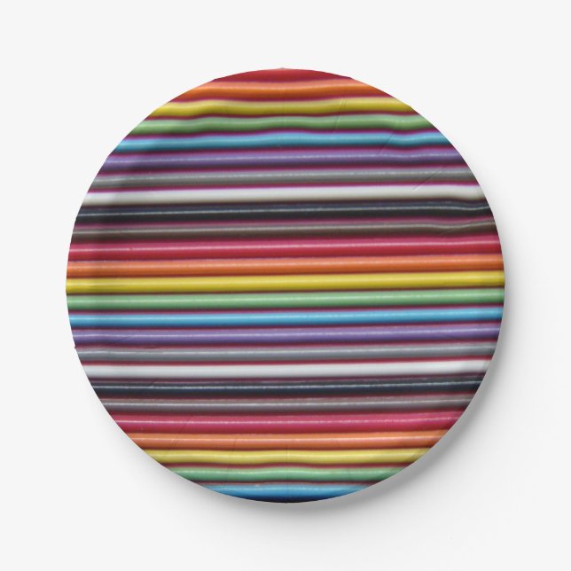 Rainbow Ribbon Cable Paper Plates (Front)