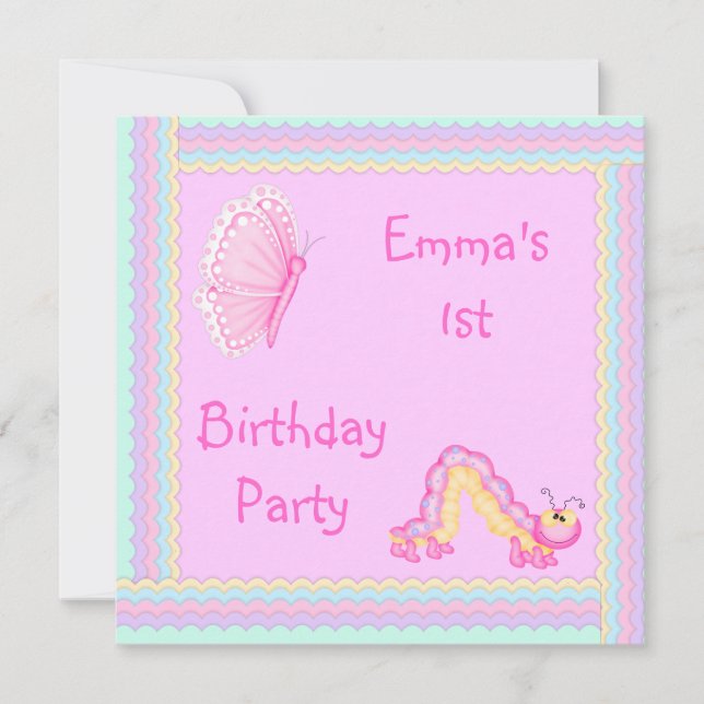 rainbow ribbon pink birthday card (Front)