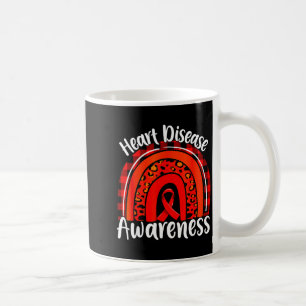Rainbow Ribbon We Wear Red Heart Disease Awareness Coffee Mug