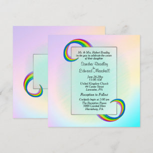 Rainbow Ribbon Wedding Invitation