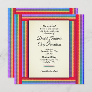Rainbow Ribbon Wedding Invitation