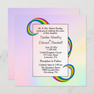 Rainbow Ribbon Wedding Invitation