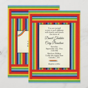 Rainbow Ribbon Wedding Invitation
