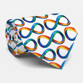 Rainbow Ribbons Abstract Infinity Symbol Neck Tie