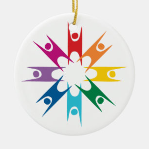 Rainbow Ring of Humanists Ceramic Tree Decoration