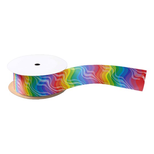 Rainbow Ripples Satin Ribbon