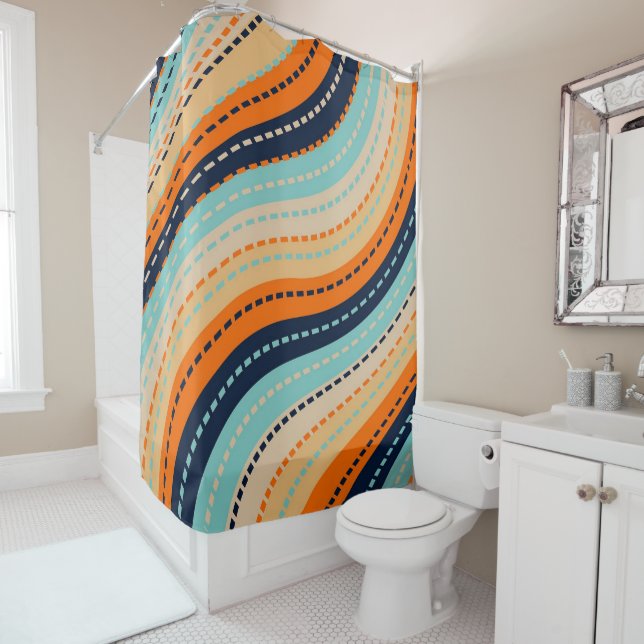 Rainbow Road Shower Curtain (In Situ)