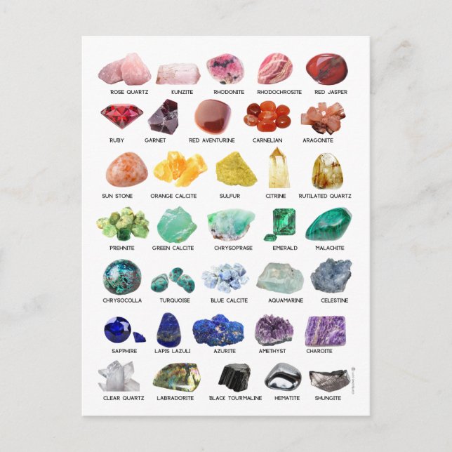 Rainbow Rock Crystal Collection Gemstone Postcard  (Front)