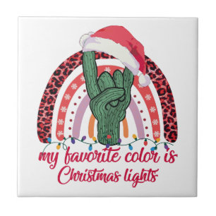 Rainbow Rock Hand My Favourite Colours Is Christma Tile