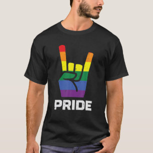 Rainbow Rock Hand Sign Pride Punk Gay Flag LGBTQ T-Shirt