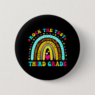 Rainbow Rock The Test Day Third Grade Testing Day  6 Cm Round Badge