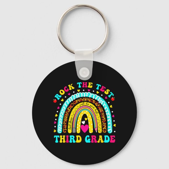 Rainbow Rock The Test Day Third Grade Testing Day  Key Ring (Front)