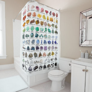 Rainbow Rocks Crystal Collection Shower Curtain