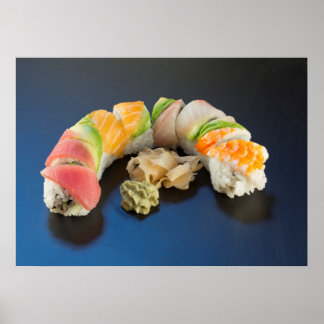 Rainbow Roll Sushi Poster