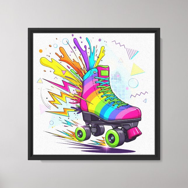 Rainbow roller skate canvas print (Front)