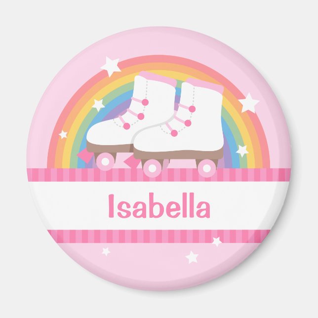 Rainbow Roller Skates For Girls Magnet (Front)