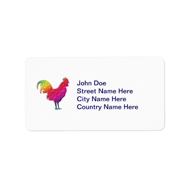 Rainbow rooster label (Front)