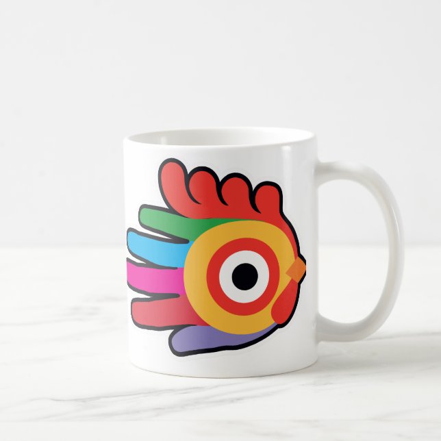 Rainbow Rooster with Red Comb Coffee Mug (Right)