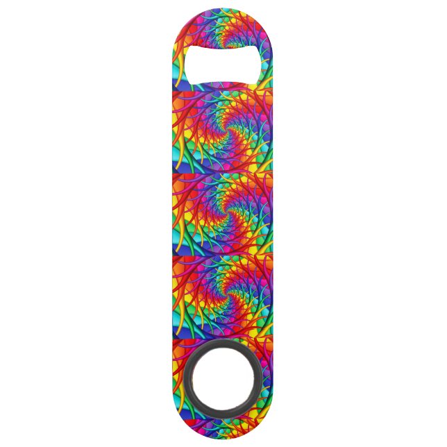 Rainbow Roots Spiral Fractal Speed Bottle Opener (Front)