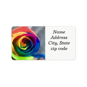 Rainbow rose address labels