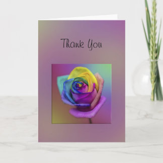 Rainbow Rose Flower Thank You