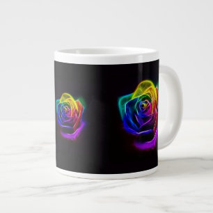 Rainbow Rose Fractal Large Coffee Mug