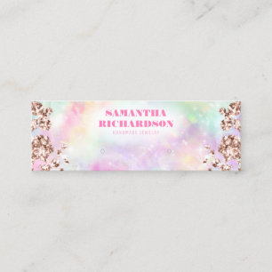Rainbow Rose Gold Holographic Earring Display Mini Business Card
