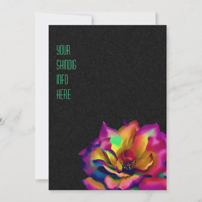 Rainbow Rose Invitation (Front)
