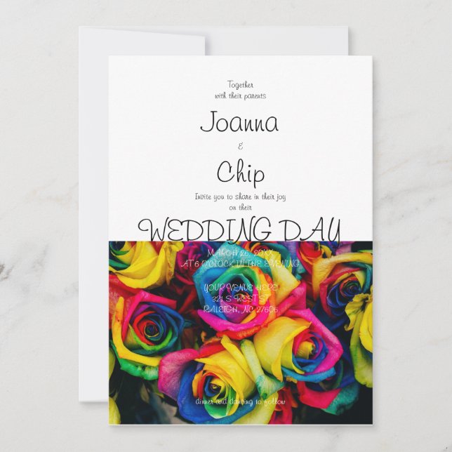 Rainbow Rose Invitation (Front)