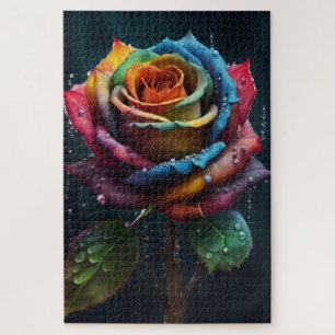Rainbow Rose Jigsaw Puzzle