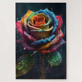 Rainbow Rose Jigsaw Puzzle